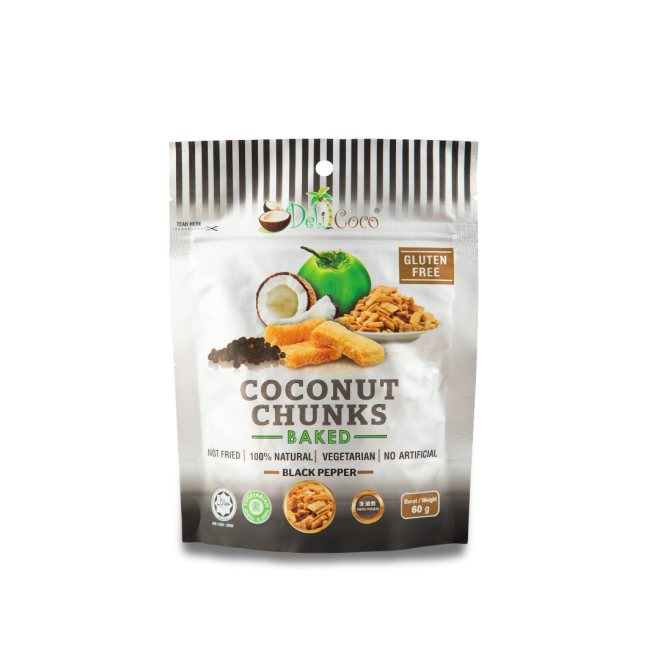 Delicoco Coconut Chunk Black Pepper – 60 grams